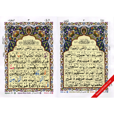 Para Set of the Holy Quran Color Coded Tajweed Rules (Large bold script with 9 lines) - Hardback