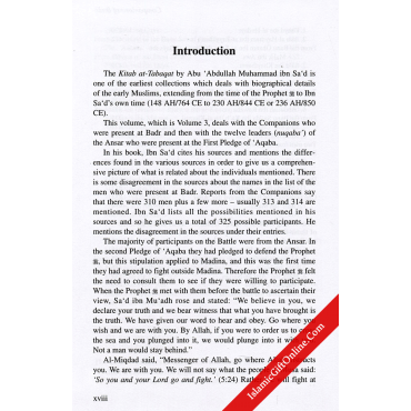 Kitab At-Tabaqat Al-Kabir Volume III: The Companions of Badr