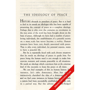 The Ideology of Peace (Towards a Culture of Peace)