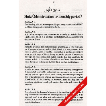 Al-Hadiyato Linnisa:Islamic Laws Regarding Purity of Women