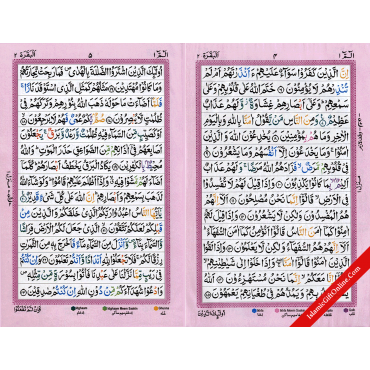 The Holy Quran Color Coded Gold Zipper with Tajweed Rules Medium Size (15 Lines) - Ref. 226