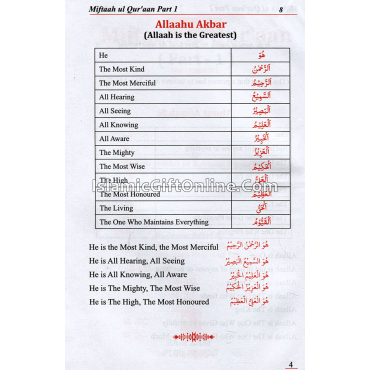Mifataah Ul Quran Parts 1-4