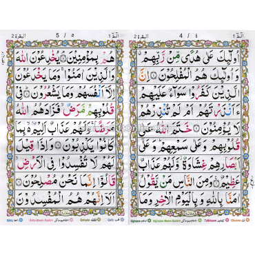 Para Set of the Holy Quran Color Coded Tajweed Rules (Large bold script with 9 lines) - Paperback - Ref. 247