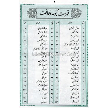 Majmua-e-Wazaif ref. 126 (Arabic & Urdu)