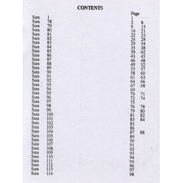30th part of the Holy Quran in Arabic, English with Transliteration (Pocket Size)