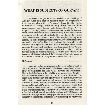 Subjects of Qur'an