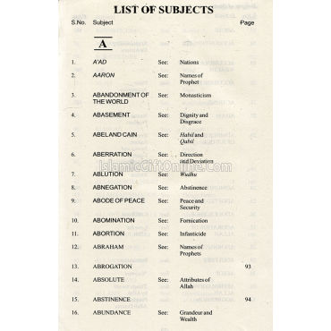 Subjects of Qur'an