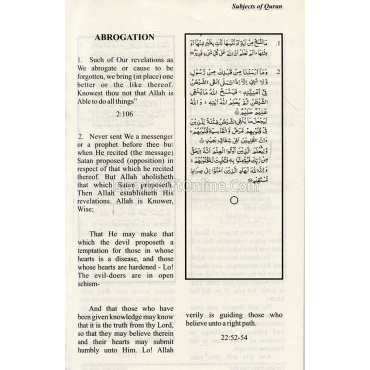 Subjects of Qur'an