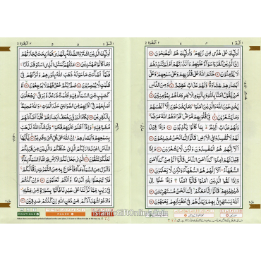 Holy Quran WAQF Color Coded with Tajweed Rules - Large Size (15 Lines) - Ref. 126