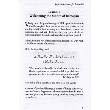 Important Lessons for Ramadan (30 Daily Lessons for The Blessed Month of Ramadan)